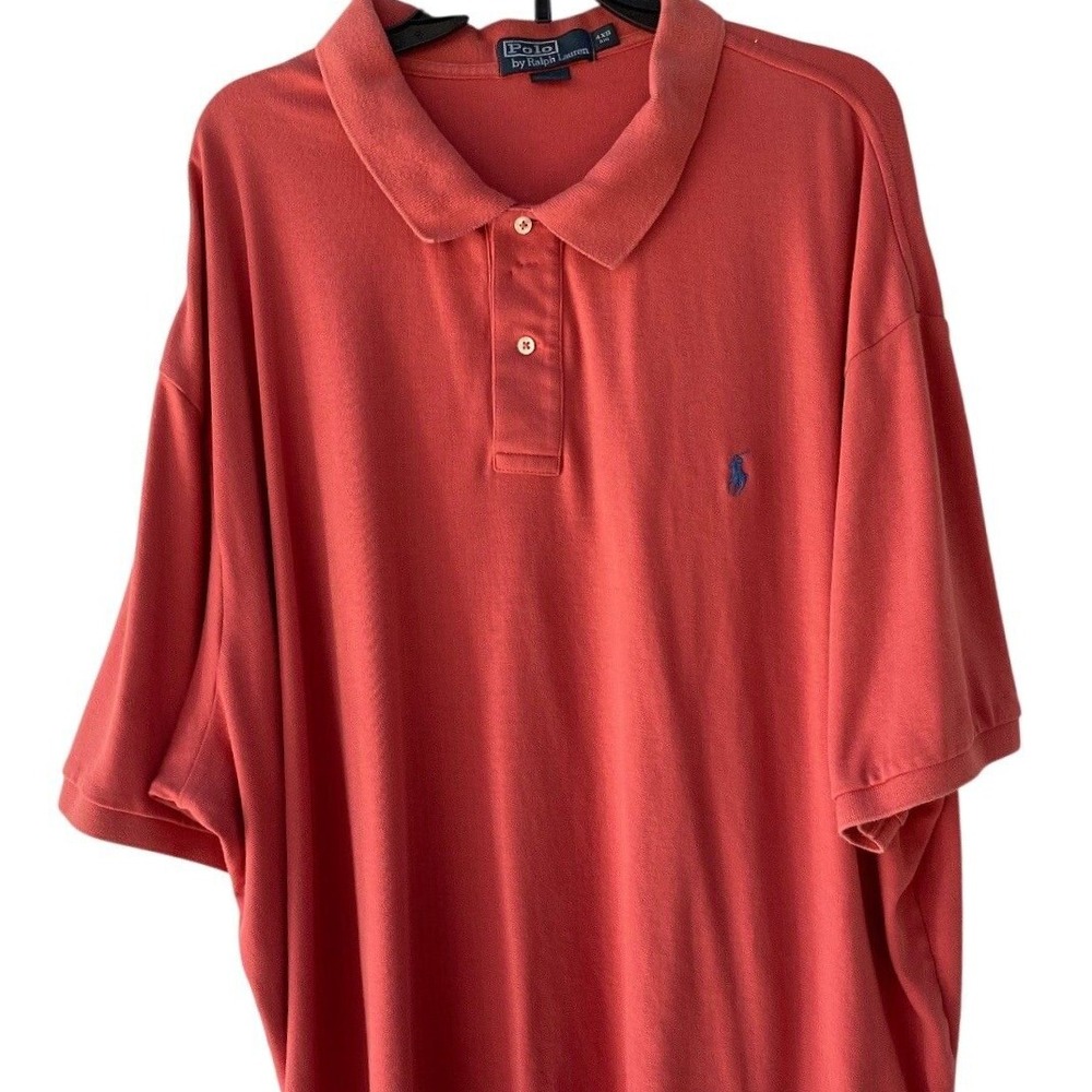 Polo Ralph Lauren Classic‎ Fit Polo Shirt Big & Tall Salmon Pink Cotton 4XL